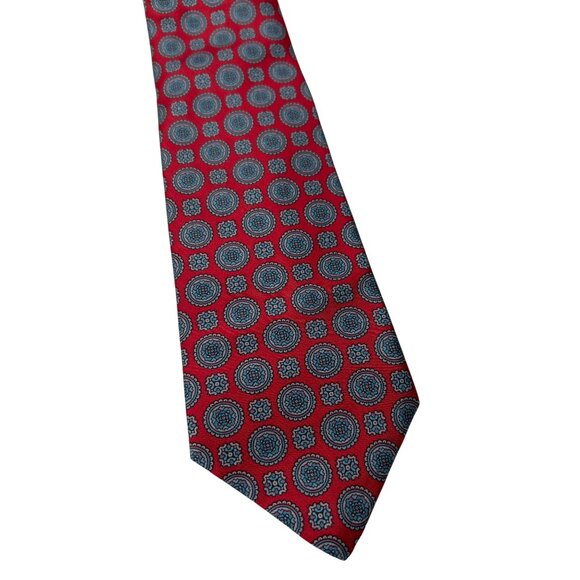 Gant Mens 100% Silk Tie Red & Blue - Picture 3 of 5
